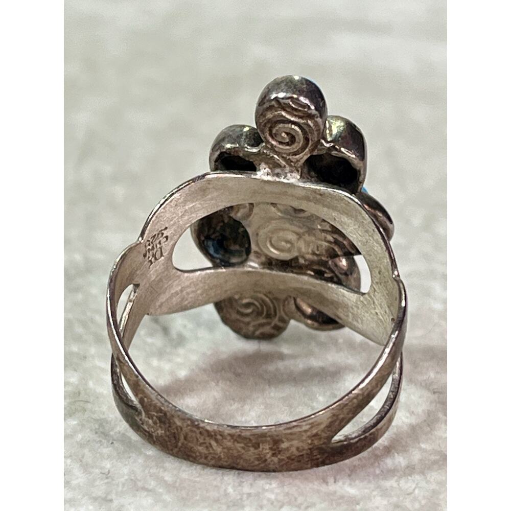 Jay King DTR 925 Sterling Silver Turquoise Cluster Ring Sz 10 Vintage - Picture 7 of 12